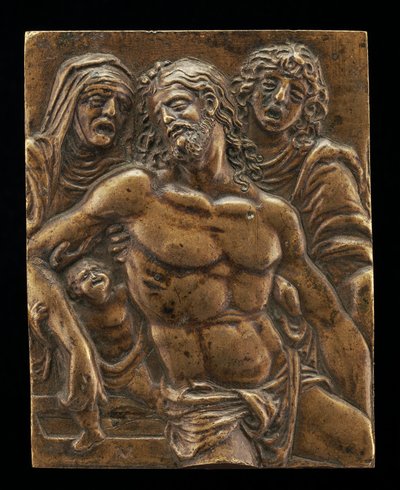 Christus in het Graf, ondersteund door de Maagd, Sint Jan en een Engel door Moderno