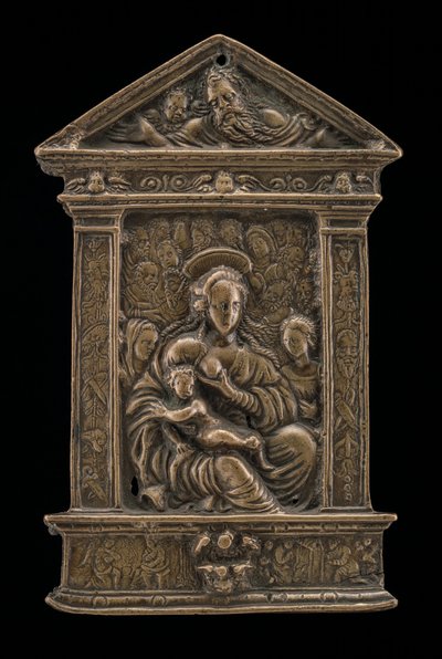 Madonna en Kind met Heiligen door Moderno