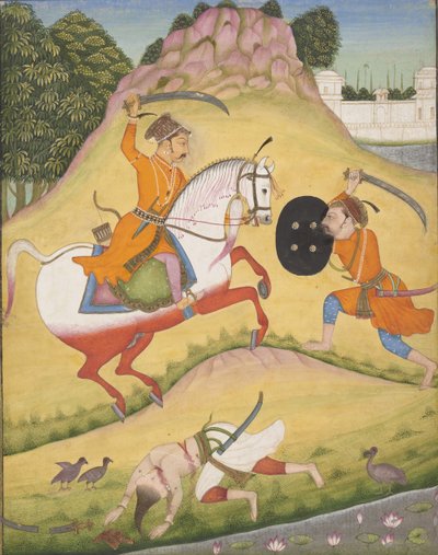 Nata Ragina: Folio uit een ragamala-serie Garland of Musical Modes, 1714 door Mohamed