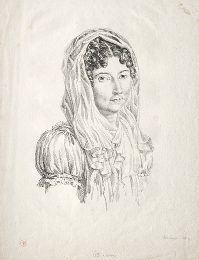 Portret van een vrouw door Moisbach