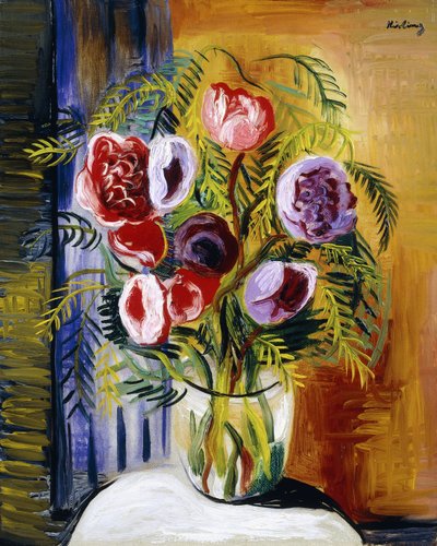 Bloemen in een vaas door Moise Kisling