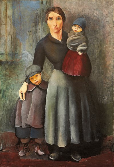 Moeder met haar kinderen door Moise Kisling