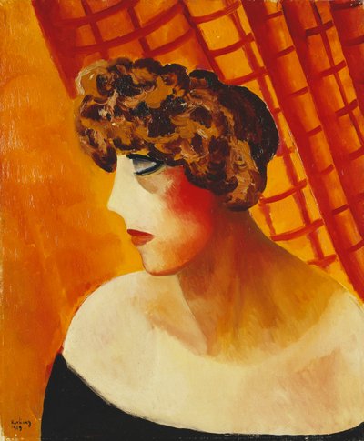 Profiel met blauwe ogen; Profil aux Yeux Bleus door Moise Kisling