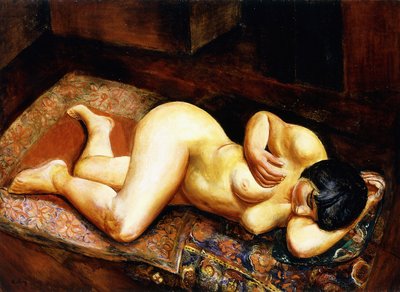 Liggende naakte vrouw door Moise Kisling