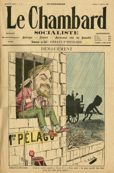Illustratie van Moloch voor de omslag van Le Chambard socialiste, nr. 59 door Moloch