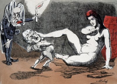 Thiers en Marianne door Moloch (1849 1909)