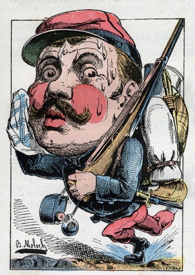 Allegorie van een reservist in de 19e eeuw door Moloch