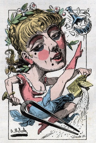 Allegorie van de operette in de mode aan het einde van de 19e eeuw door Moloch