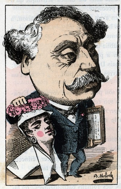 Portret van Alexandre Dumas Jr. (1824-1895) Franse schrijver door Moloch