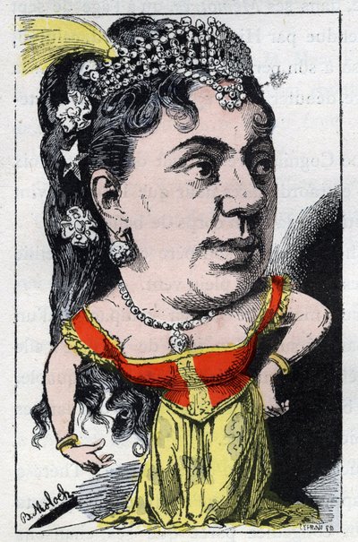 Portret van Emma Valladon alias Theresa (1837 -1913) zangeres van het Franse cabaret in 
