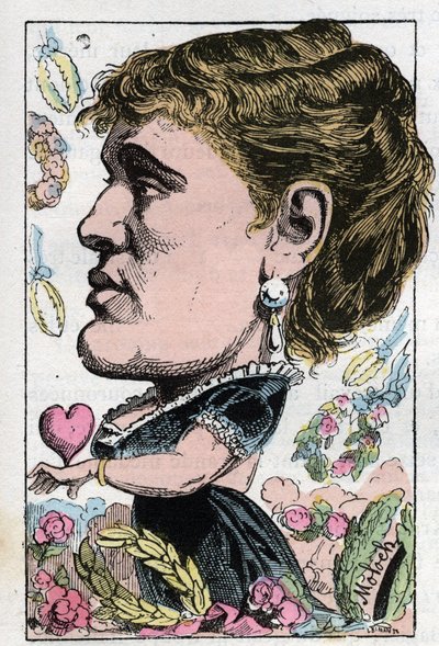 Portret van Gabrielle Maria Krauss, Oostenrijkse zangeres (1842-1906) door Moloch