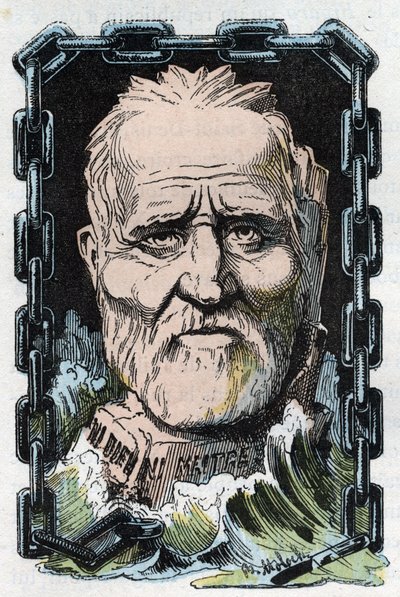 Portret van Louis Auguste Blanqui (1805-1881), Franse socialistische theoreticus en revolutionair. door Moloch
