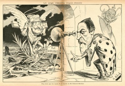 Het beeld voor lachen, nummer 4, circa 1897 - Dreyfus affaire, Duivelseiland - Dreyfus Alfred, Scherer-Kestner Auguste door Moloch