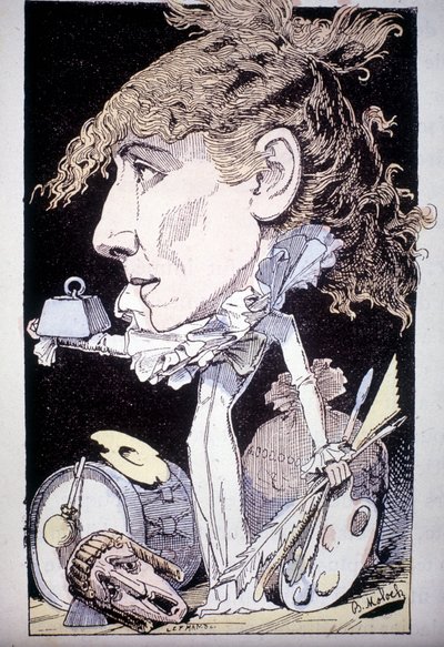 Cartoon van Henriette Rosine Bernard alias Sarah Bernhardt door Moloch