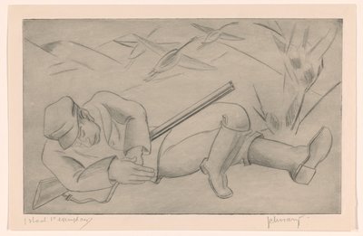 Slapende jager door Mommie Schwarz (signed by artist)