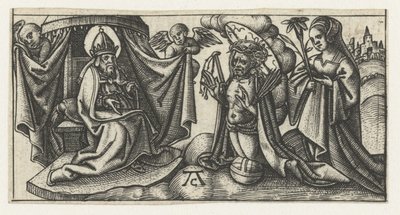 Christus voor Gods troon door Monogrammist AC