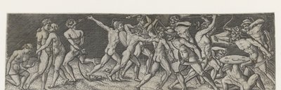 Gevecht tussen elf soldaten door Monogrammist AC