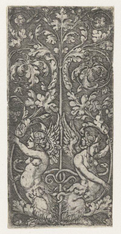 Ornament met twee sfinxen door Monogrammist AC