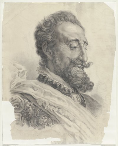 Manskop, met baard, naar rechts door Monogrammist AC