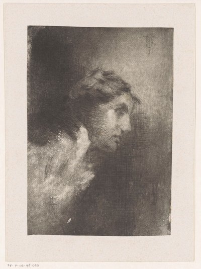 Hoofd van een vrouw door Monogrammist CR (Spanje)