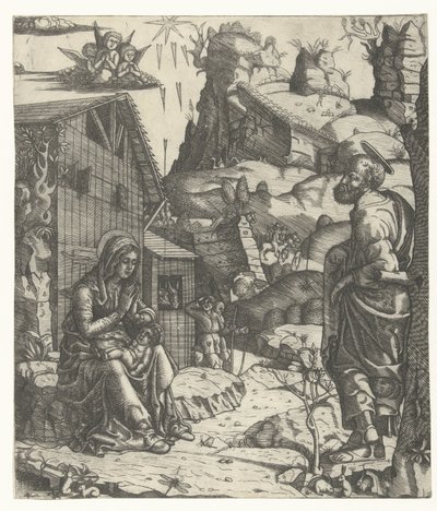 Geboorte van Christus door Monogrammist IICA