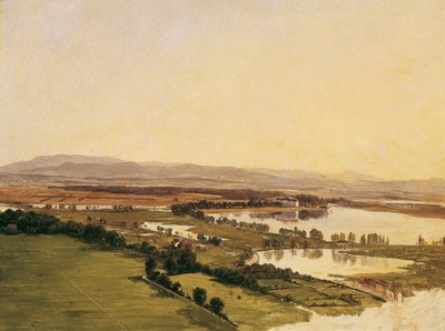 Landschap met kasteel Inzersdorf (tegen de Anninger) door Monogrammist J.P.