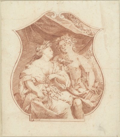Bacchus en Ceres door Monogrammist KG