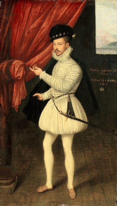 Portret van een man in het wit door Monogrammist LAM