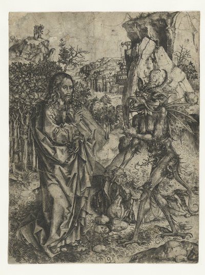 De verzoeking van Christus door Monogrammist LCZ