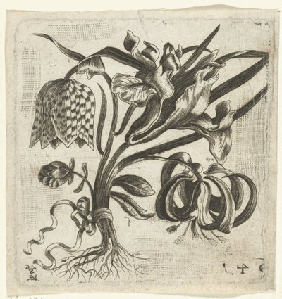 Klein boeket met bloemen door Monogrammist LRSG
