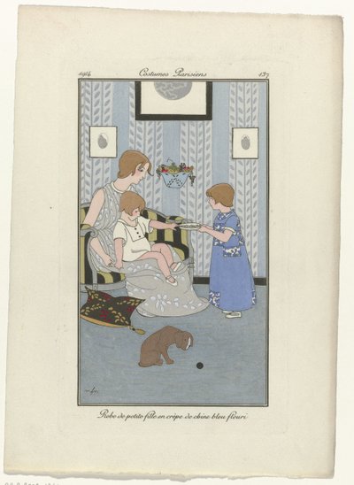 Journal des Dames et des Modes, Costumes Parisiens, 1914, No. 137 : Robe de petite fill door Monogrammist MFN