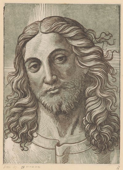Hoofd van Christus door Monogrammist NB (Italië)