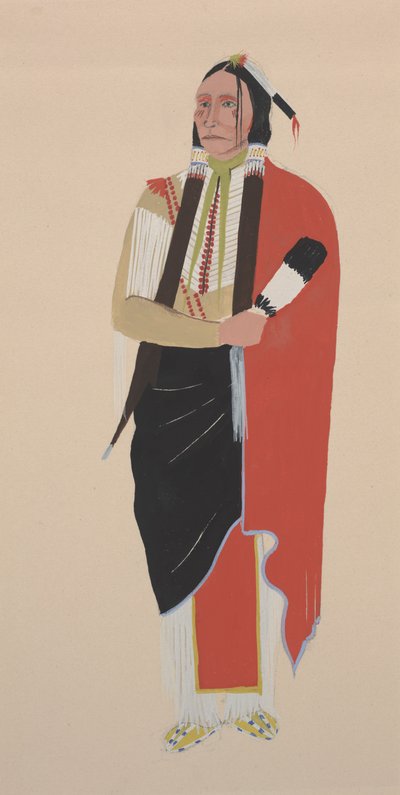 Comanche-hoofd, ca.1934 door Monroe Tsatoke