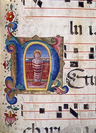Ms 543 f.74r Geïllustreerde initiaal 