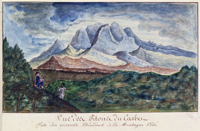 Gezicht op de Pitons du Carbet vanaf de Mont Pelée, Martinique, ca. 1815 door Moreau de Jones