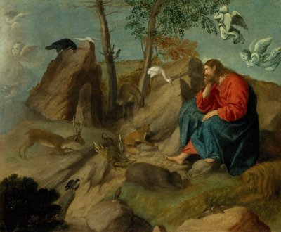Christus in de wildernis, ca. 1515-20 door Moretto da Brescia