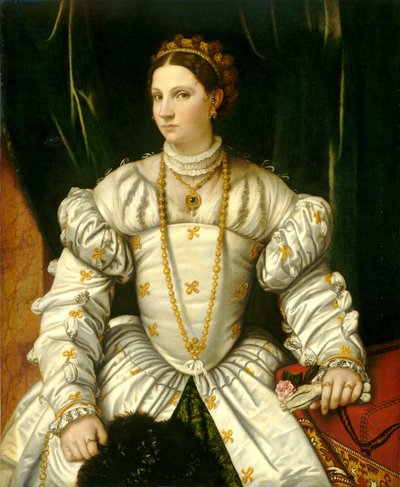 Portret van een Dame in het Wit door Moretto da Brescia