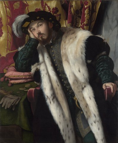 Portret van een jonge man door Moretto da Brescia