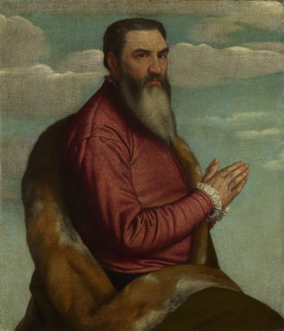 Biddende man met een lange baard, ca. 1545 door Moretto da Brescia