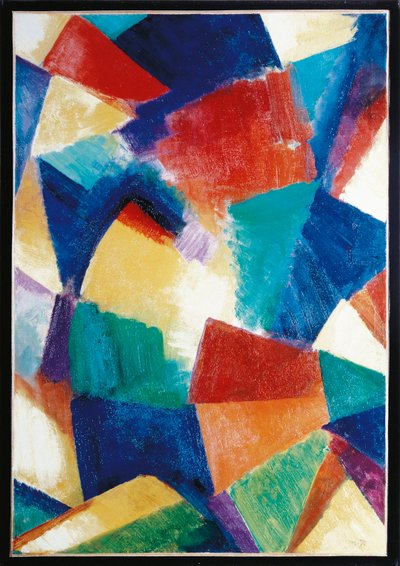 VS, Synchromie in blauw violet, studie door Morgan Russell