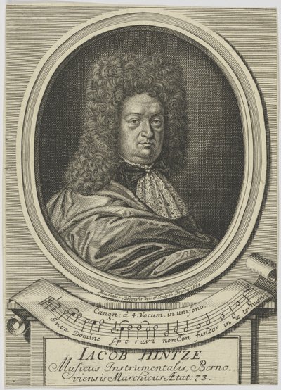 Portret van Jacob Hintze 1622-1702, 1695 door Moritz Bodenehr