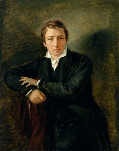 Portret van Heinrich Heine (1797-1856) 1831 door Moritz Daniel Oppenheim