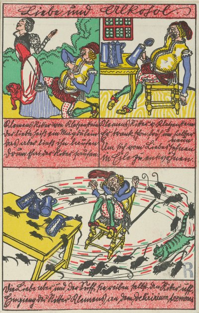 Liefde en Alcohol, 1911 door Moritz Jung