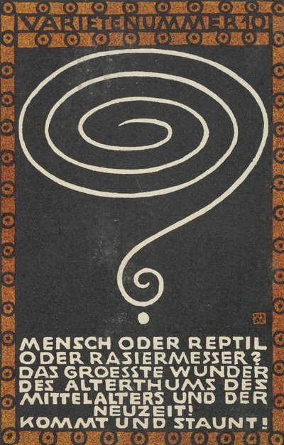 Varietenummer 10: Mens of Reptiel of Scheermes, 1907 door Moritz Jung