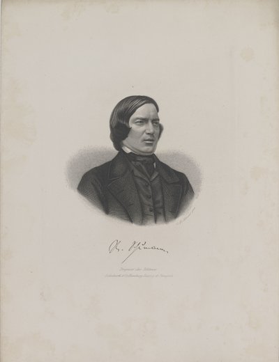 Portret van de componist Robert Schumann 1810-1856, ca. 1840 door Moritz Laemmel