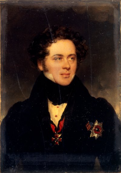 Portret van Graaf Alexey Alexeyevich Perovsky 1787-1837, schrijver Antony Pogorelsky, 1827 door Moritz Michael Daffinger