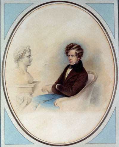 Portret van de Koning van Rome Napoleon II, Hertog van Reichstadt, voor de buste van zijn vader door Moritz Michael Daffinger