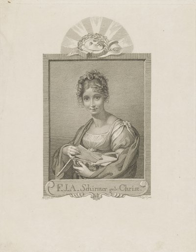 Portret van de actrice Friederike Schirmer, geboren Christ door Moritz Retzsch