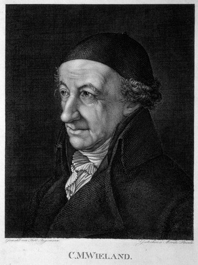 Portret van de dichter en schrijver Christoph Martin Wieland 1733-1813, 19e eeuw door Moritz Steinla