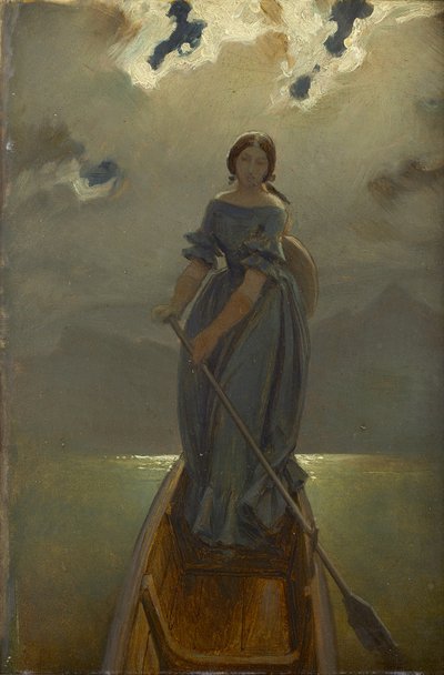 De schipperin (barones Marie Spaun aan de Gmundner See) door Moritz Ludwig von Schwind